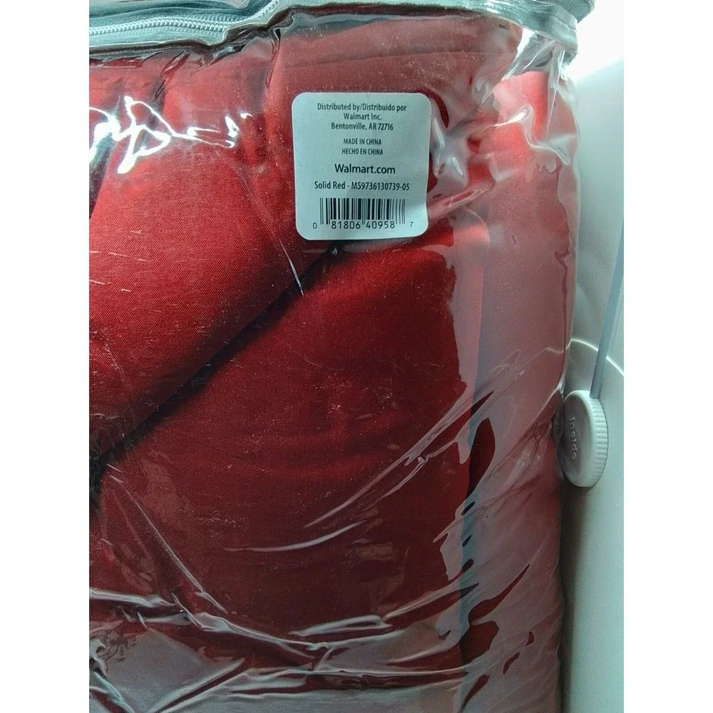 Mainstays Twin 6 Piece‎ Complete Bedding Set Solid Red MS9736130739-05 New